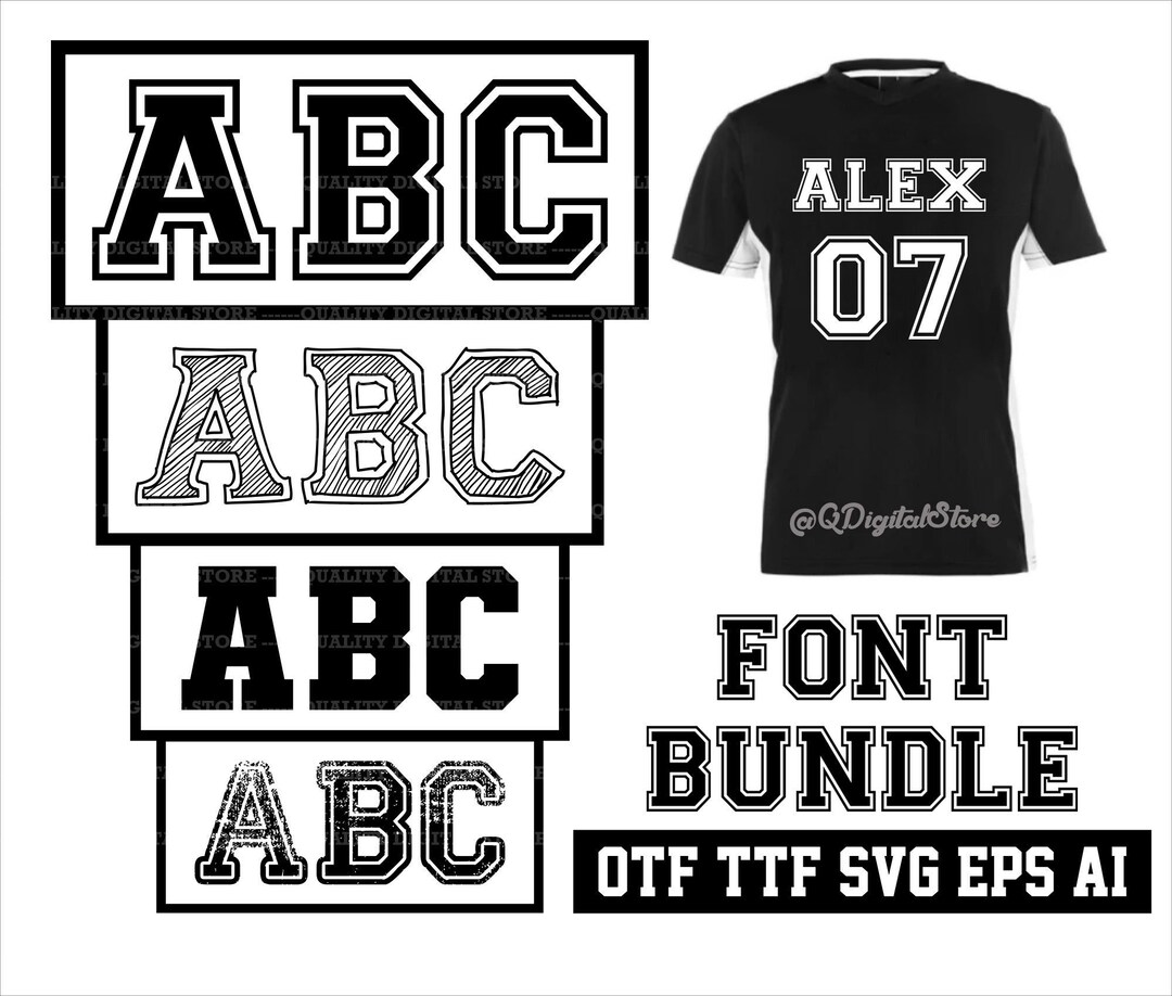 Varsity Font Svg, College Font Svg, Sports Font, Alphabet Svg ...