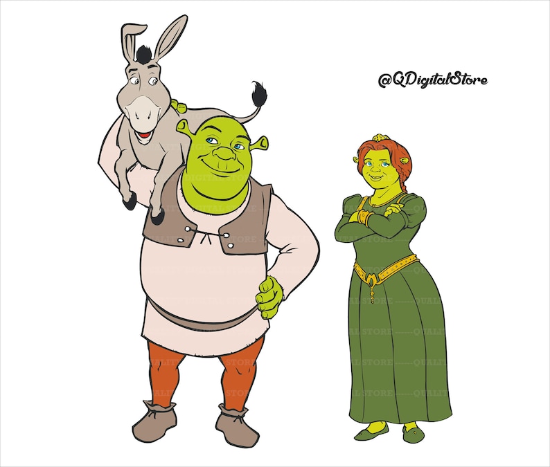 Shrek Svg, Shrek Vector File, Fiona Svg, Shrek Clipart, Digital Download,.....