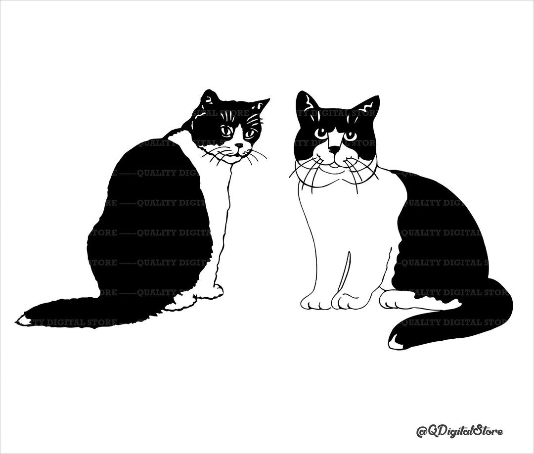 Cat Svg, Black Cat Cut File, Cat Silhouette, Cat Clipart, Printable ...