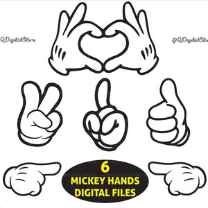 Micky Hands Schneidedatei, Micky Hand T-Shirt-Design, Plotterdatei, Cricut, Handzeichen, Gebärdensprache, digitaler Download, Png-Eps-Dxf-Ai-Svg