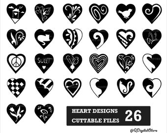Hearts Svg Bundle, Heart Cut Files, Cute Heart, Valentine Day Svg, Floral Heart Svg, Cricut, Silhouette, Instant Download,Png,Svg,Ai,Jpg,Eps