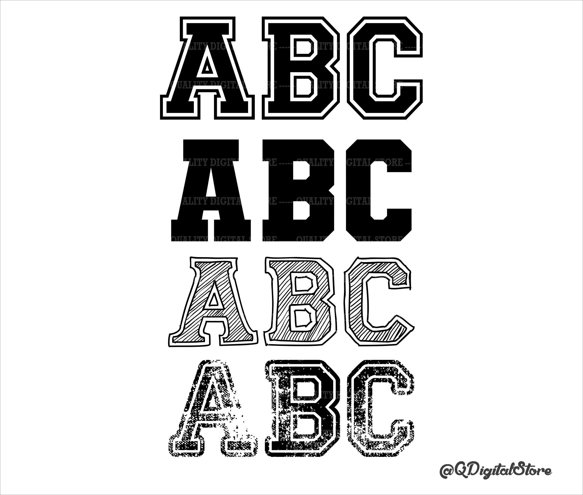Varsity Font Svg, College Font Svg, Sports Font, Alphabet Svg ...