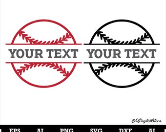 Baseball Svg Cut file,Baseball Split Monogram Svg, Softball for Cutting Sports Design on Silhouette Cameo, Cricut, Baseball Clipart