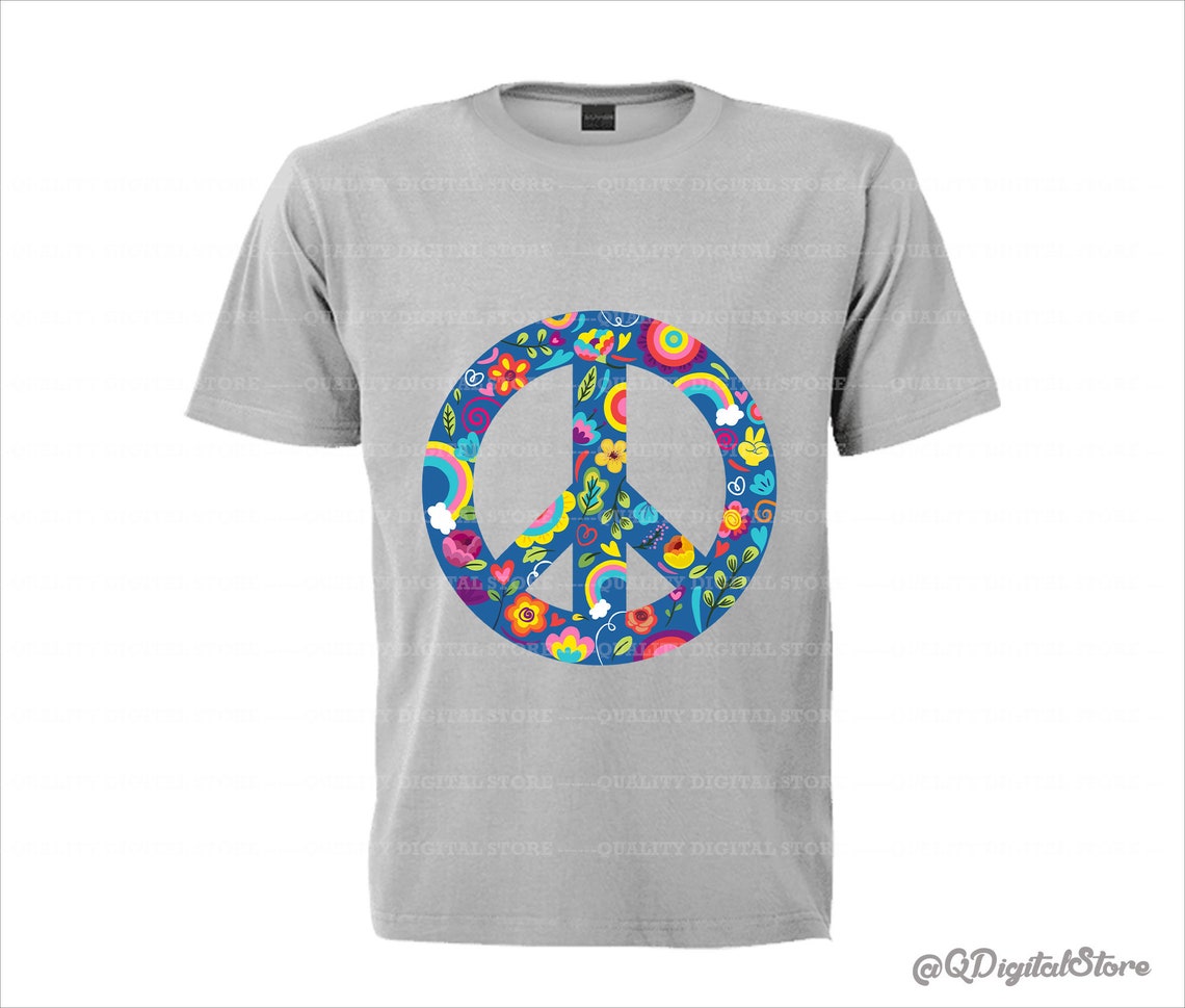 Peace Sign Svg Colorful Peace Sign Cricut T-shirt Svg | Etsy