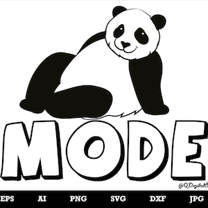 Mode Svg, Panda Svg, Cricut, Cut File, Comic Sign Svg, Silhouette, Heat Transfer, Vinly, Dxf, Instant Download