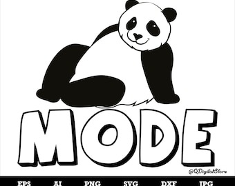 Mode Svg, Panda Svg, Cricut, Cut File, Comic Sign Svg, Silhouette, Heat Transfer, Vinly, Dxf, Instant Download