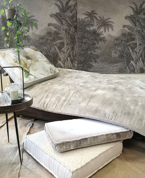 Daybed Roll up French Mattress Window floor Pillow Snakeskin