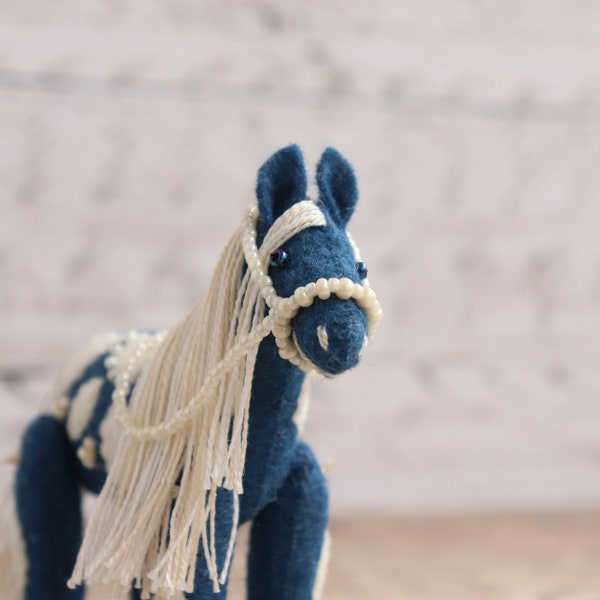 Felt Horse Soft Sculpture | Luna the Moon Horse