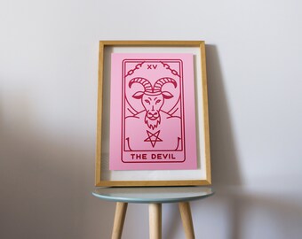 Tarot Karte Pink & Rot Art Prints | Kraft Die Kaiserin Die Welt Die Sonne Der Stern Print | A4 A5 A6 Postkarte