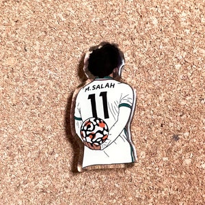 Pin's Mohamed Salah | Badge en acrylique du Liverpool FC | Badge LFC à collectionner | Mo Salah | Ligue des champions | Football
