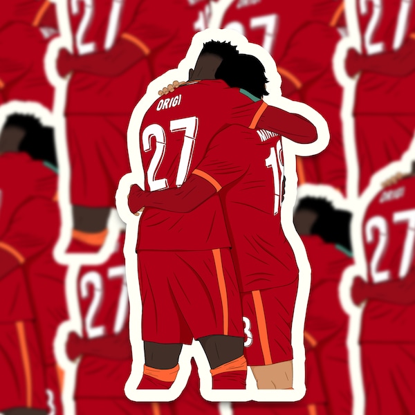 Divock Origi &Takumi Minamino Sticker | Liverpool FC Vinyl Sticker | LFC
