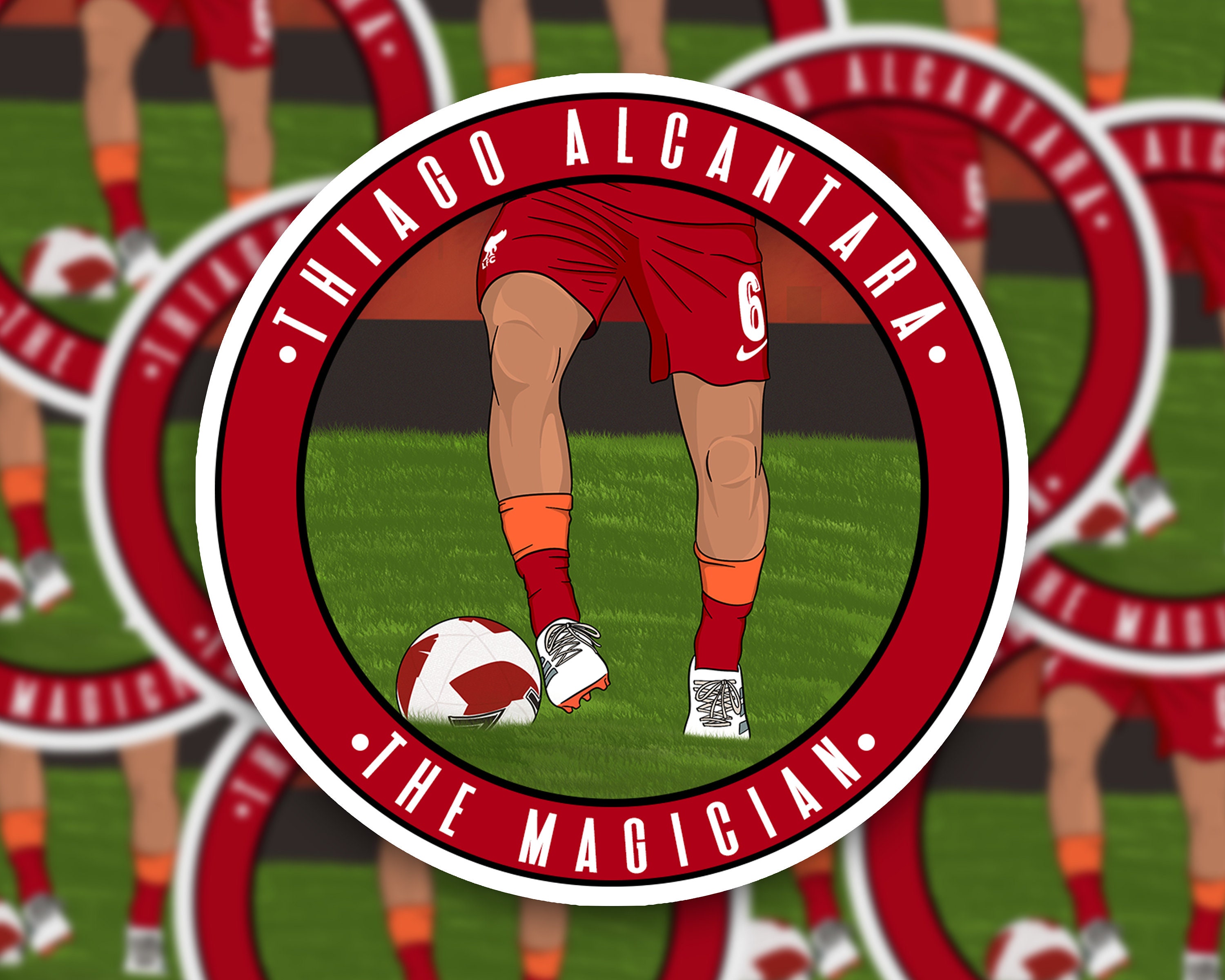 Thiago Alcantara Sticker LFC Sticker Liverpool FC Circle 