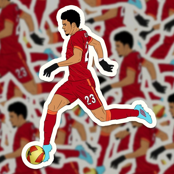 Luis Diaz Liverpool FC Vinyl Sticker | Luis Díaz LFC Sticker | Football Sticker | LFC Illustration