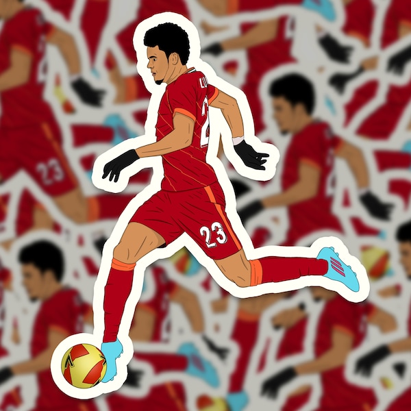 Luis Diaz Liverpool FC Vinyl Sticker | Luis Díaz LFC Sticker | Football Sticker | LFC Illustration