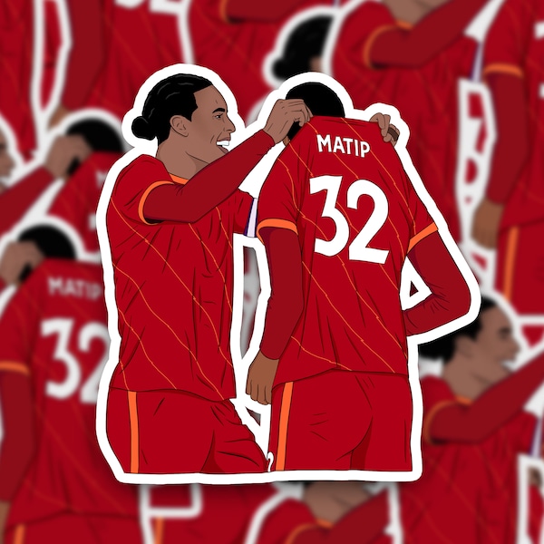 Virgil van Dijk Joel Matip Vinyl Sticker | Joel Matip Sticker | VVD | Liverpool FC | LFC | Voetbal