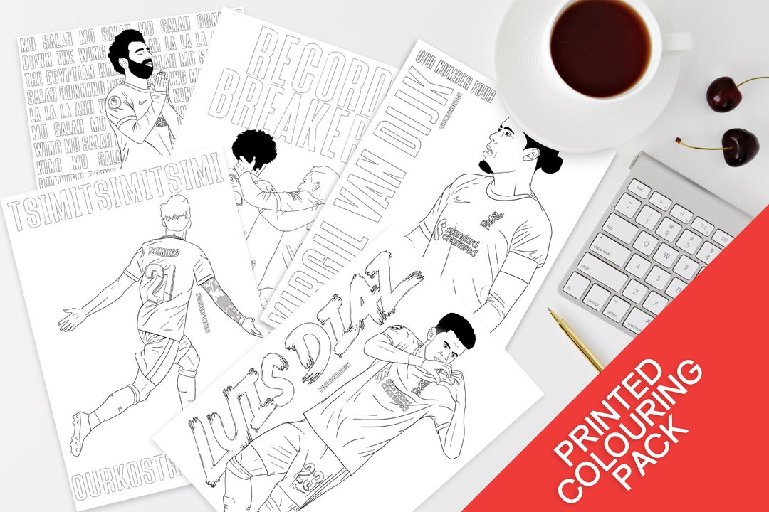 Liverpool FC Printed Colouring Sheets Colouring in Pack LFC Football