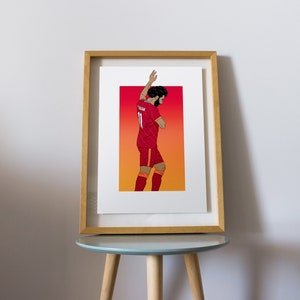 Mohamed Salah Art Print | Mo Salah Liverpool FC Art Print | LFC A4 A5 Illustration