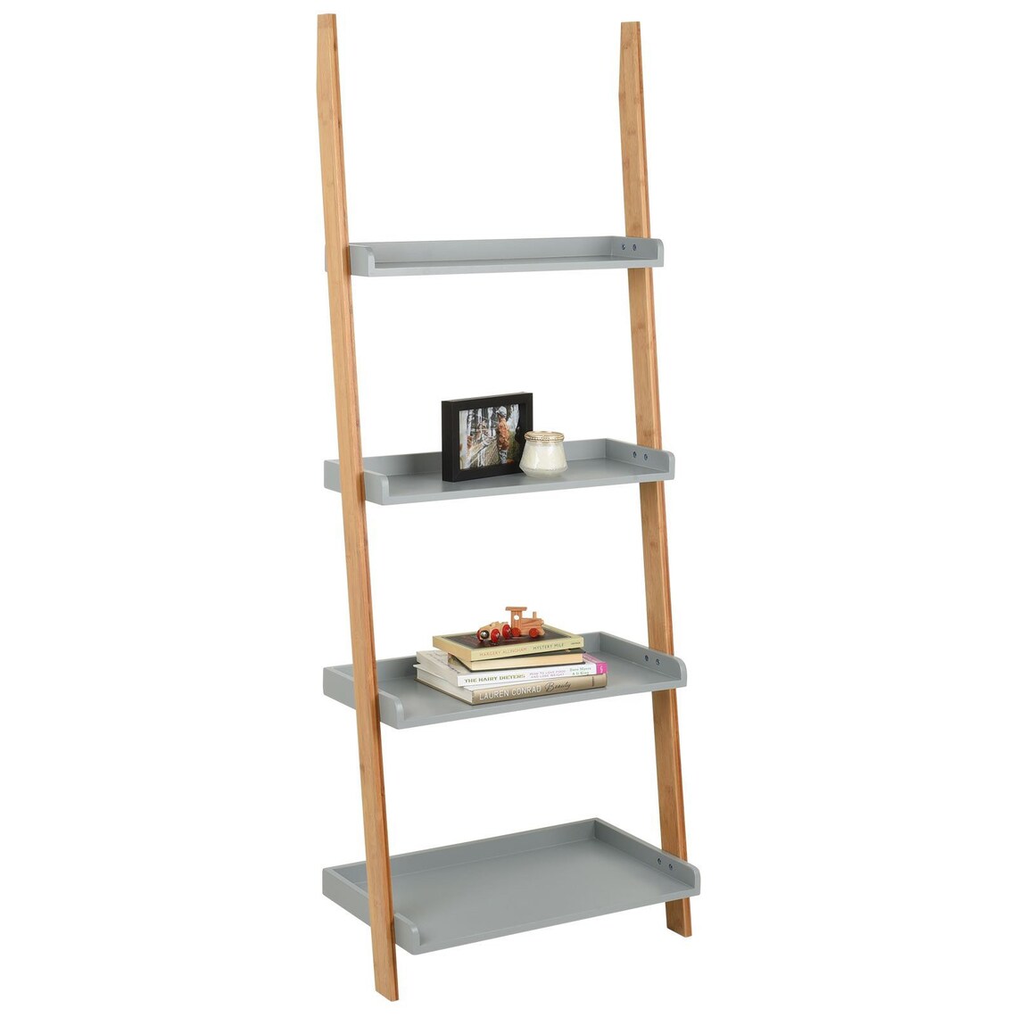 Grey 4 Tier Wall Ladder Shelf Etsy