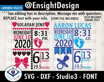 Download Birth Announcement Svg Etsy