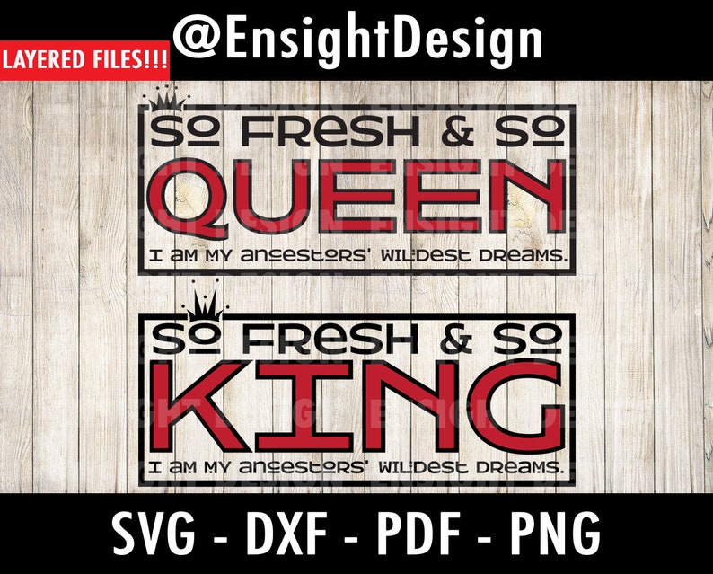 Queen svg King svg So Fresh So Clean Crown image 1