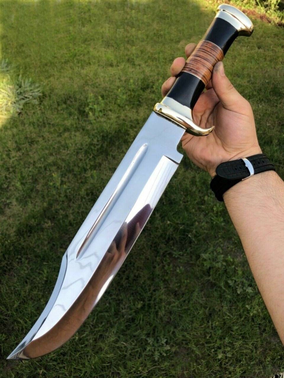 D2 steel handmade,Crocodile Bowie knife,Bowie knife,Dundee bowie,Linder