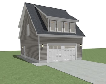 Vrijstaande garage van 24 x 32 - enkele deur