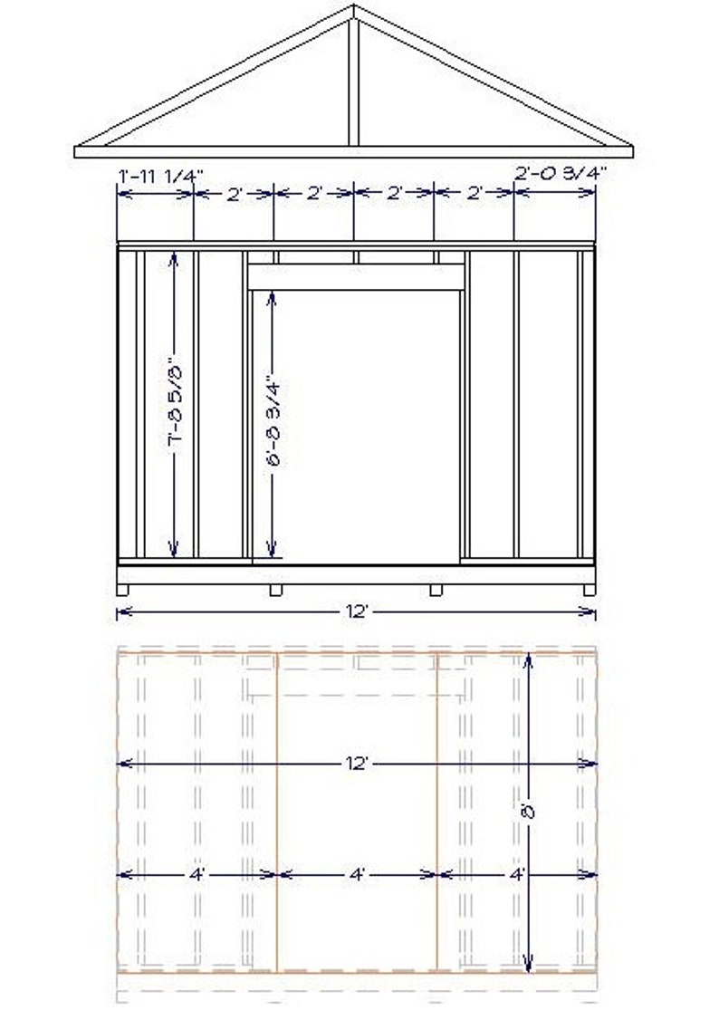 12x20 storage shed or workshop pdf plan etsy