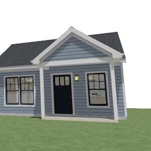 22x24 Guest House Plan -Tiny small House Plan - In Law Apartment - ADU - Affordable Architectural Plans Blueprint Digital PDF Plan