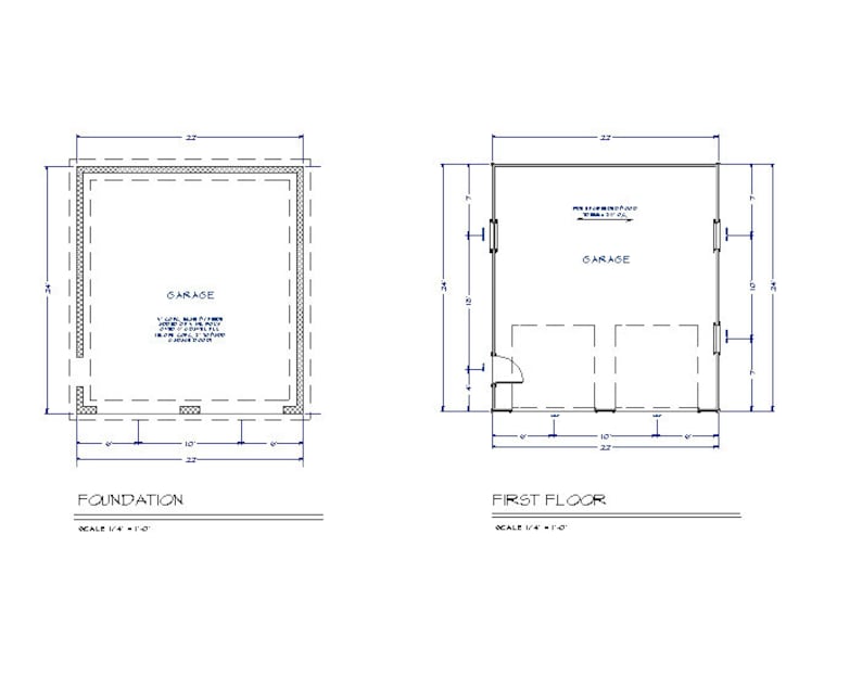 22x24 Detached Garage - Two Car - Etsy