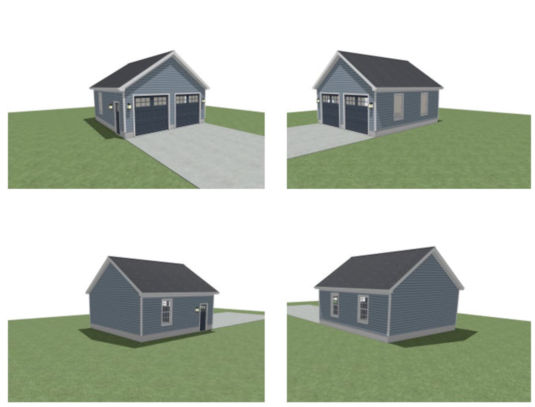 22x24 Detached Garage - Two Car - Etsy