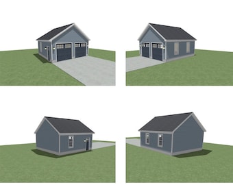 22 x 24 vrijstaande garage - twee auto's