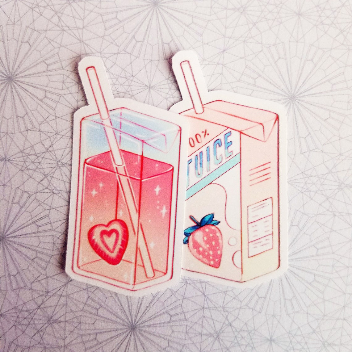 Cute Juice Box Aesthetic Drink Fruit Vinyl Stickers Etsy
