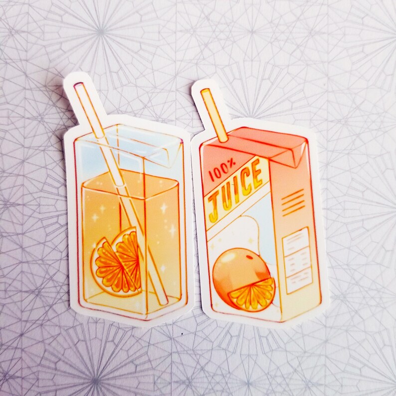 cute juice box aesthetic drink fruit vinyl stickers etsy