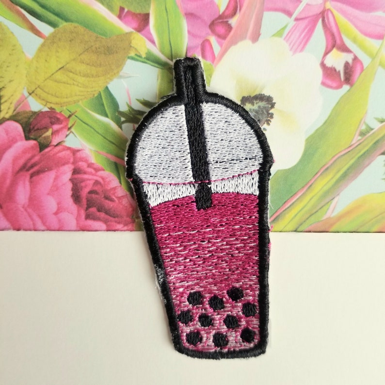 Milk Tea Drink Patch Cute Boba Tea Iron-on Embroidered Patches