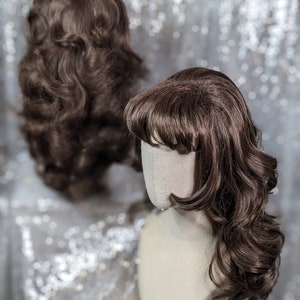 TWIN PACK drag queen wig with topper, teased wig, vintage wig
