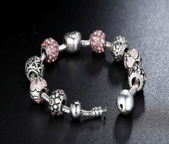 Buy Blue Lady Butterfly Silver Pandora Style Charm Bracelet Combo Set with  13 Charms Online  2695 from ShopClues