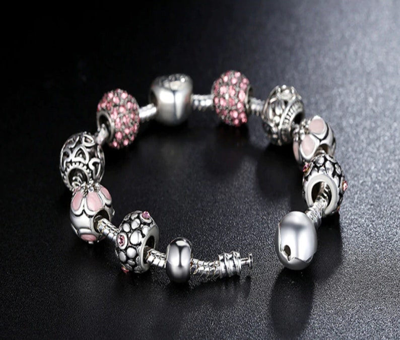 Pandora Style Charm Bracelet Sterling Silver 925 Pandora Etsy