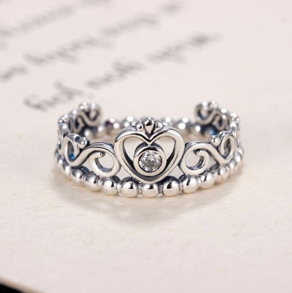 Pandora My Princess Stackable Ring Clear CZ Sterling Silver ALE 58 Tiara  Crown | eBay