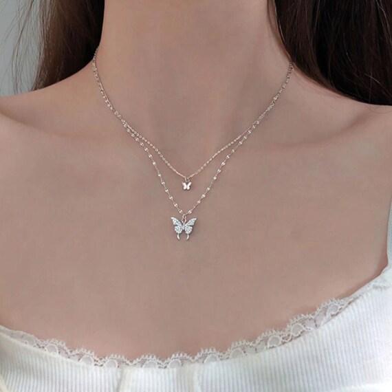 Double butterfly necklace deals