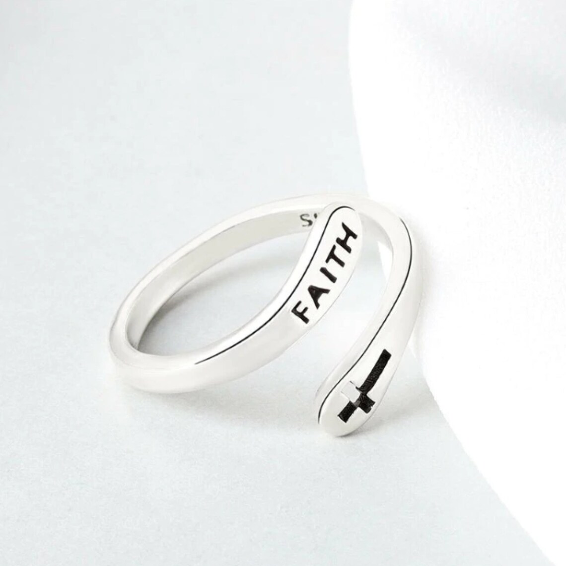 Christian Faith Ring in Sterling Silver 925 Adjustable Ring Etsy UK