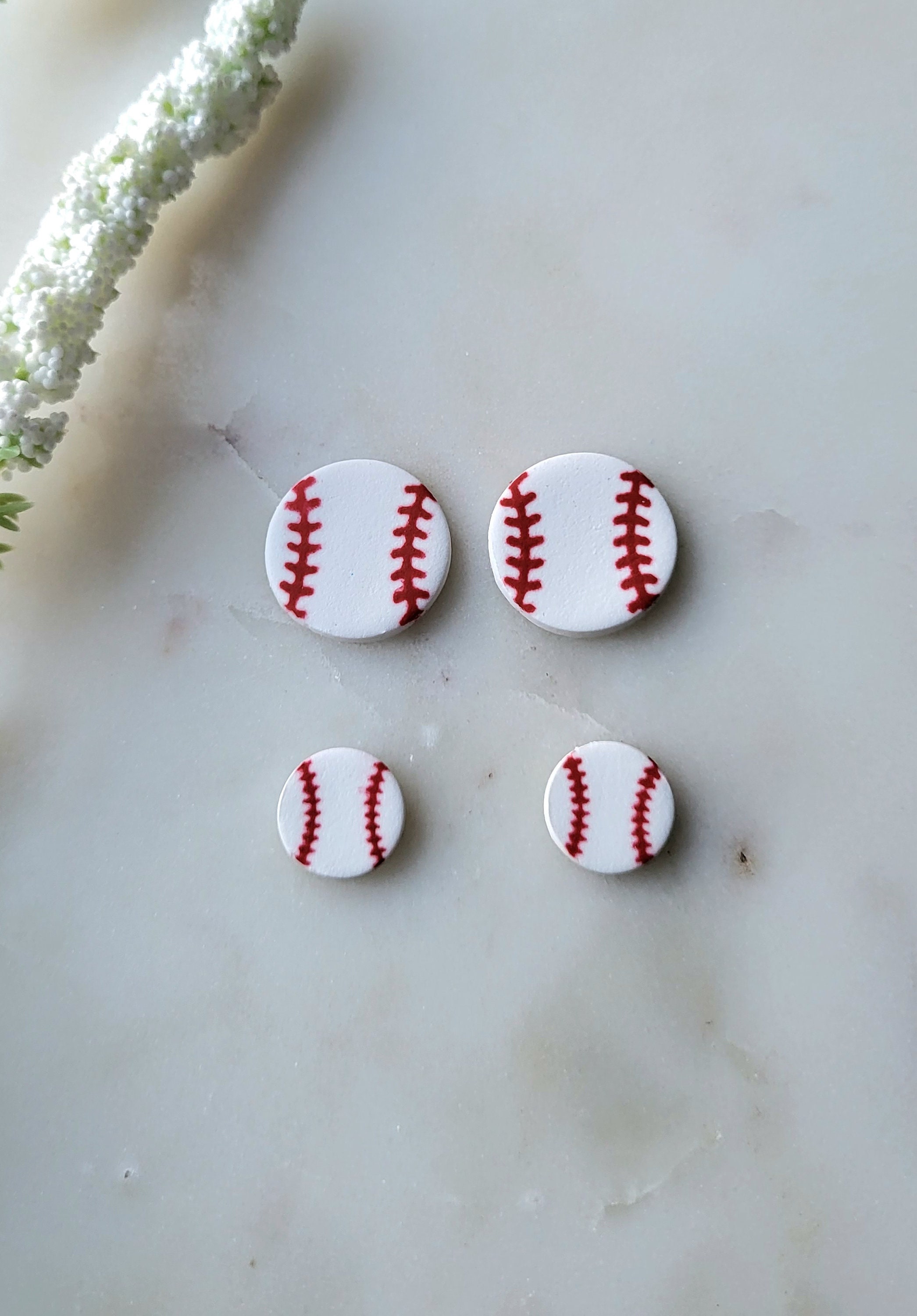 Sports Lovin Studs Handmade Polymer Clay Earrings Baseball