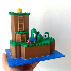 Świat Super Mario Mapa świata na wyspie Yoshiego | FanArty | Wydrukowane i ręcznie malowane w 3D