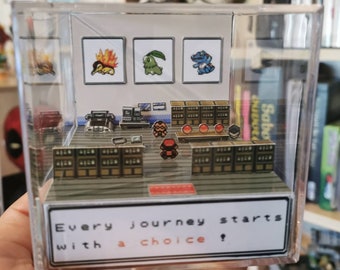 Pokémon Guld och Silver Gen2 - 3D Diorama Kub