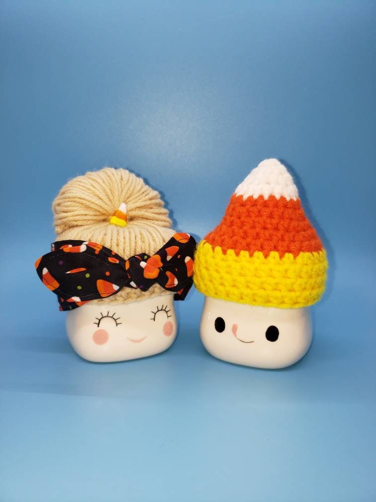 Marshmallow mug hats candy corn hats fall Halloween hats Etsy