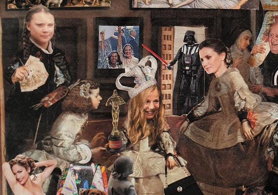 Print of the Handmade Collage Based on Las Meninas by Velázquez. Print of  the Handmade Collage Based on Las Meninas by Velázquez. 