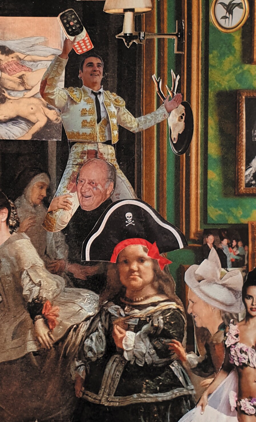 Print del collage hecho a mano basado en Las meninas de Velázquez. Print of  the handmade collage based on Las Meninas by Velázquez. -  España