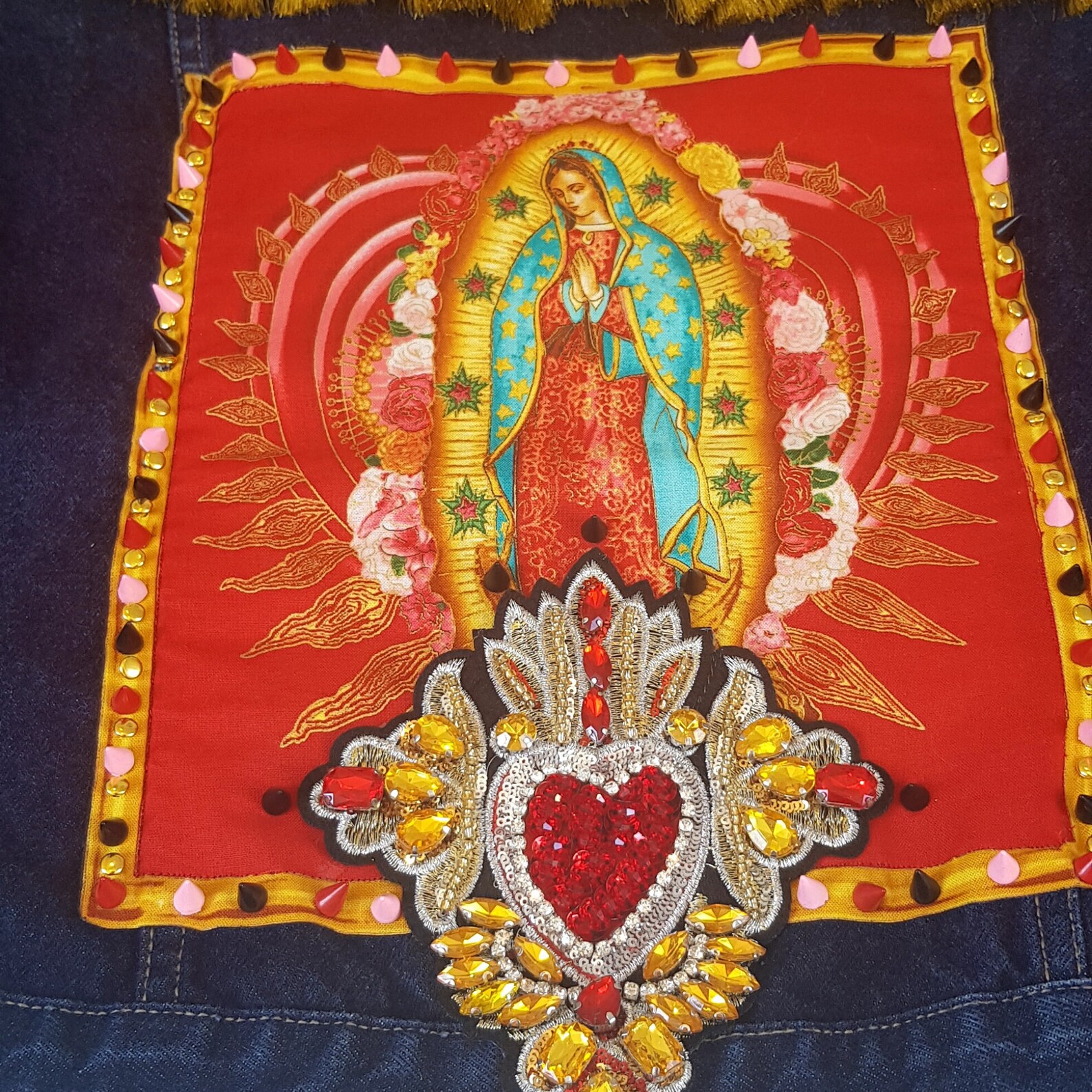 Our Lady of Guadalupe Customised Denim Jacket Etsy