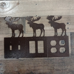Moose Light Duplex Switch/Outlet Covers | Powder Coated | Light Switch Cover | Metal Plate | Outlet Cover