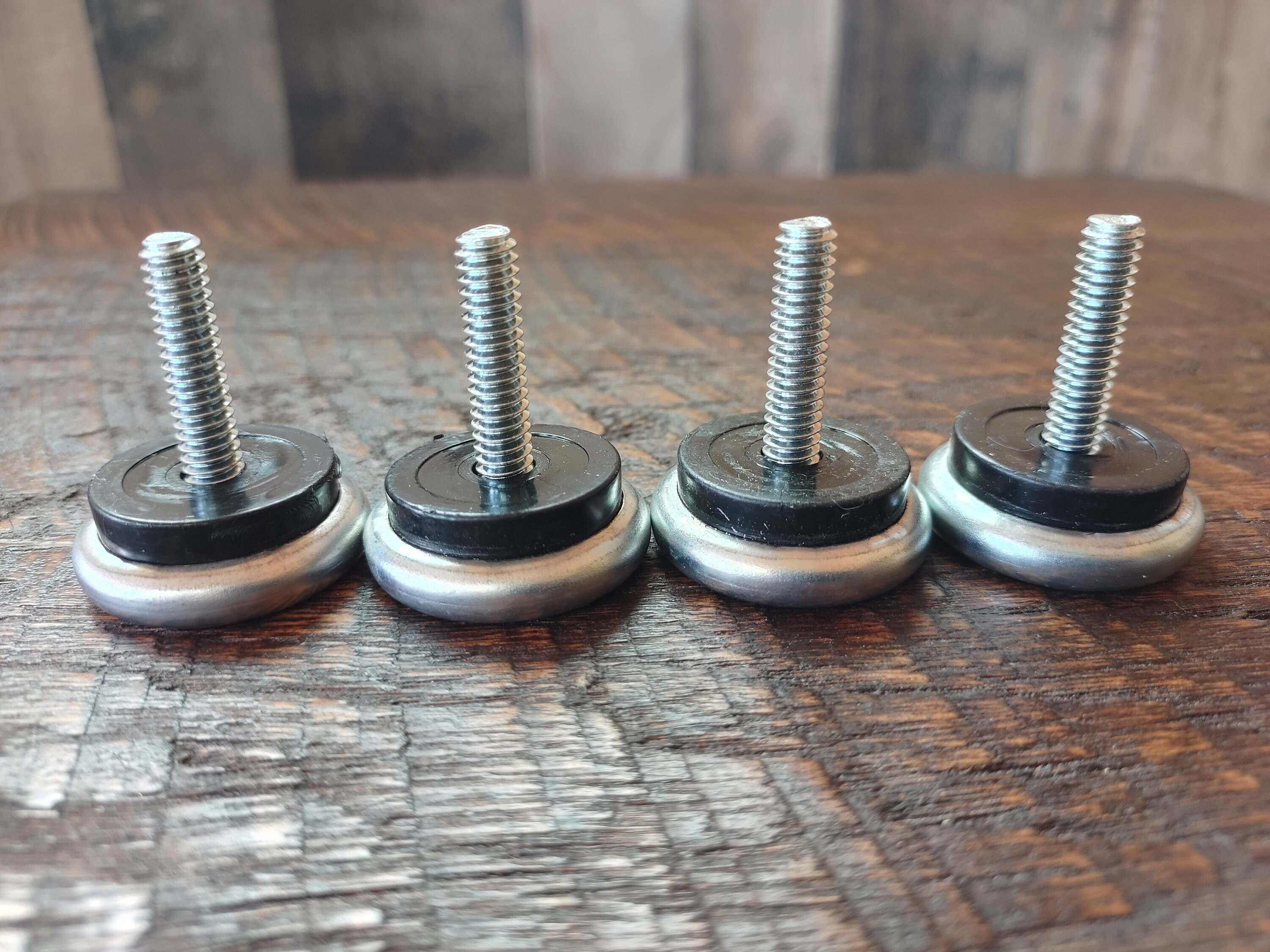 Dunzy 24-Pack Furniture Leveling Feet - 1/4 Inch Thread Adjustable Leg Screws For Tables & Chairs
