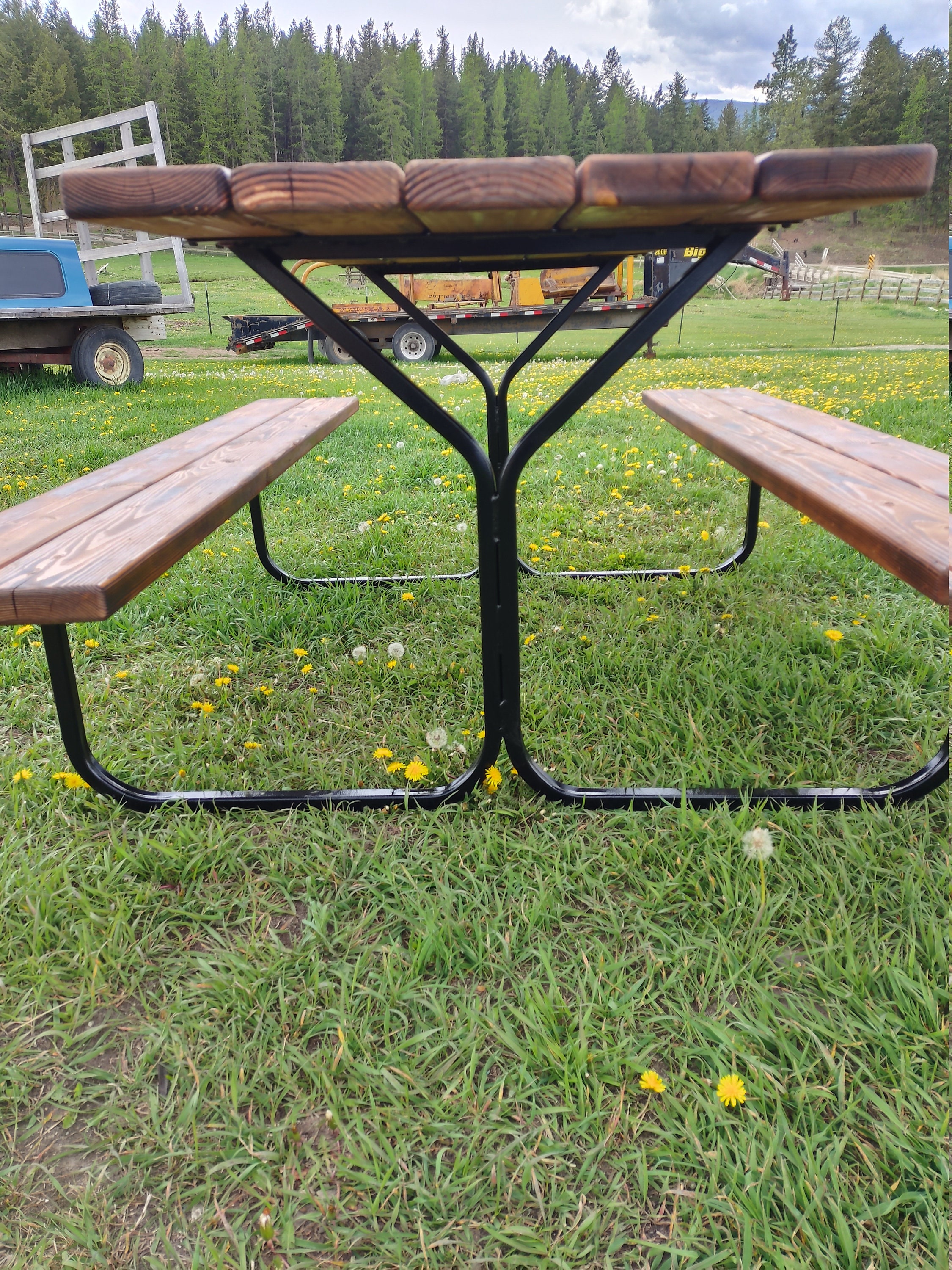 U Style Powder Coated Metal Picnic Table Legs Etsy